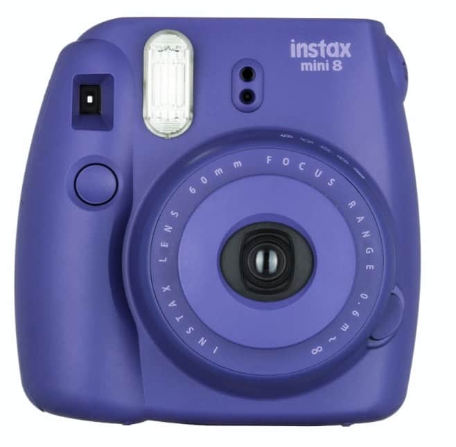 Fujifilm Instax Mini 8 - Cámara analógica instantánea (flash, velocidad de obturación fija de 1/60 s), color violeta