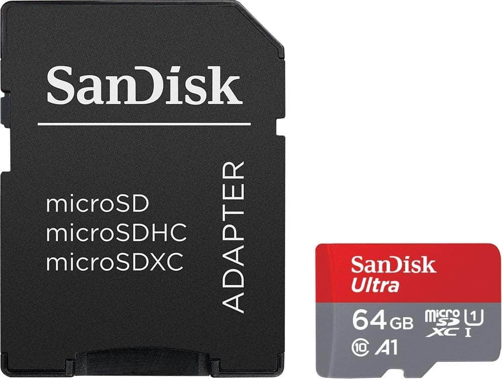 Tarjeta de Memoria SanDisk Ultra Android microSDXC UHS-I de 64 GB con Adaptador SD, Velocidad de Lectura hasta 100 MB/s, Clase 10, U1 y A1