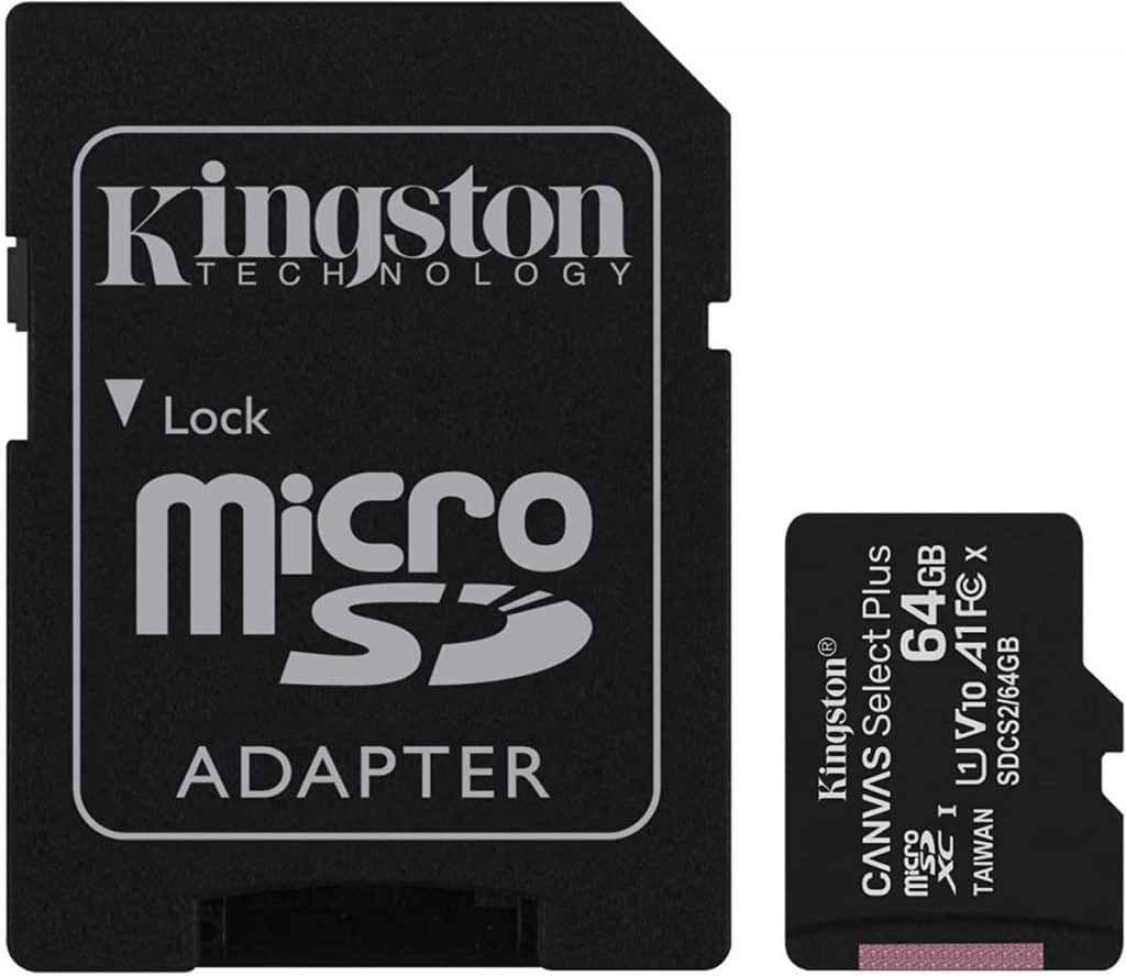 Kingston SDCS/64GB Canvas Select Plus Tarjeta de memoria microSD de 64 GB con adaptador SD